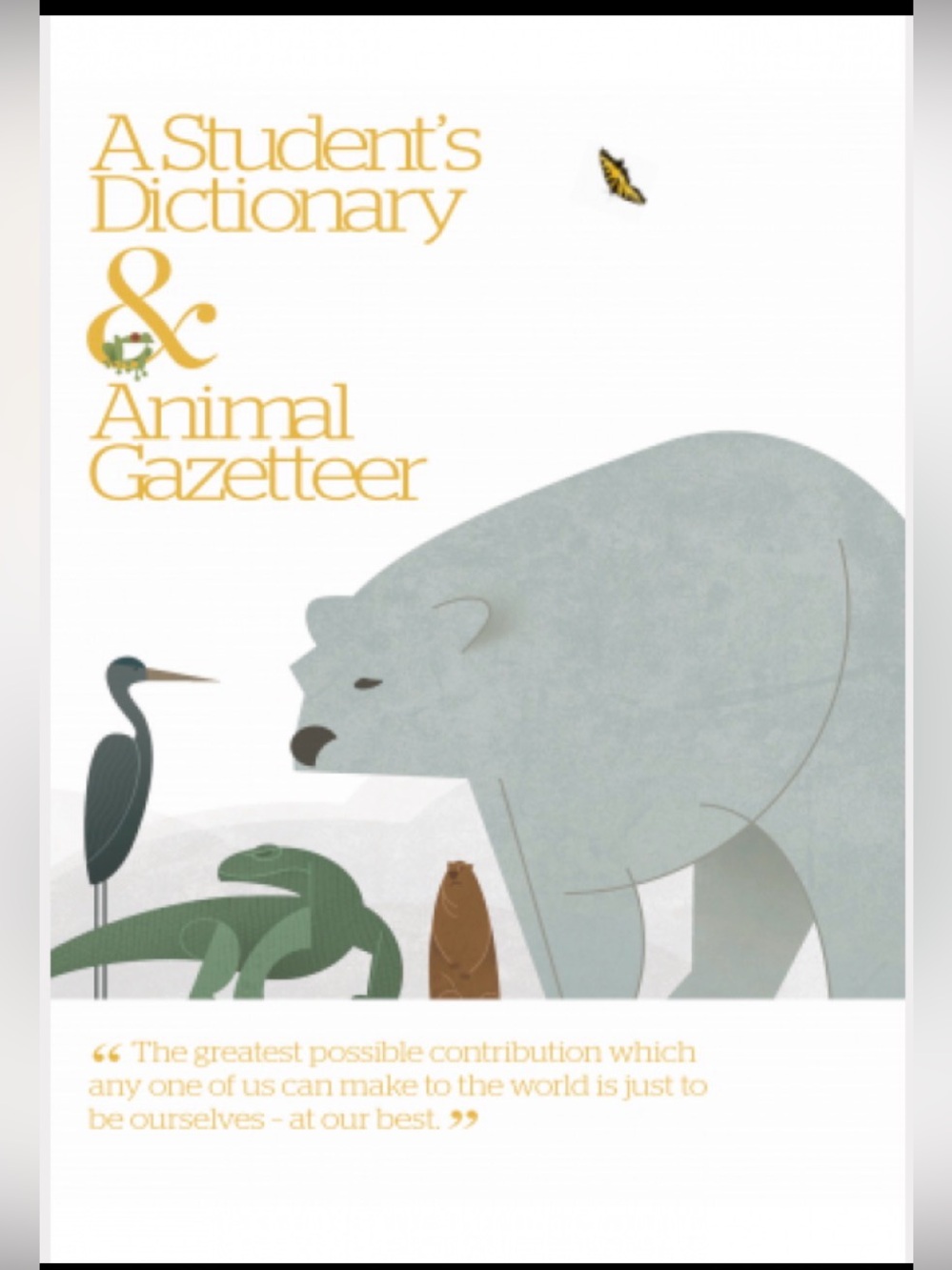 A Student's Dictionary & Animal Gazetteer - Illustrated Cover